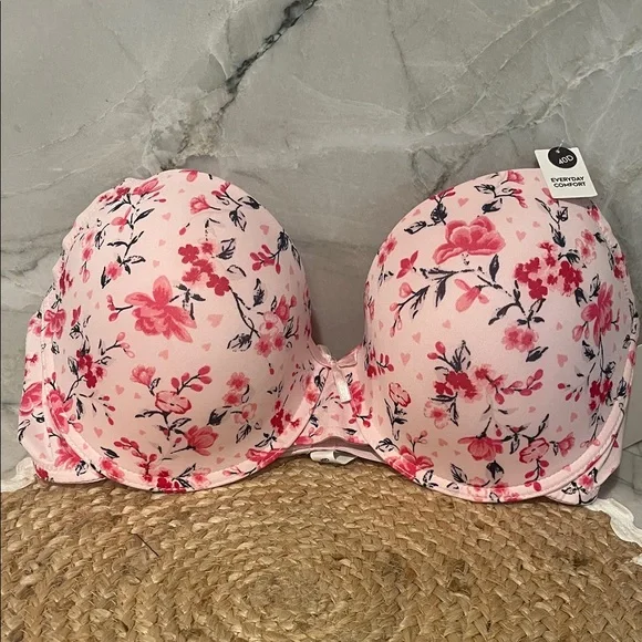Laura Ashley Underwire Balletcore Pink Floral Bra 40D - Picture 1 of 5